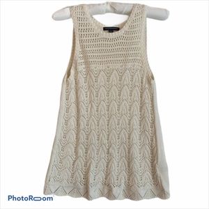 American Eagle Cream Crochet Tank Top Sweater XS